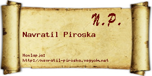 Navratil Piroska névjegykártya